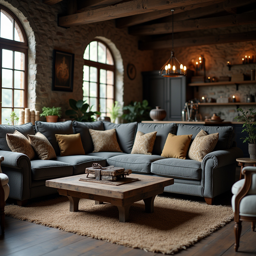 Dark Rustic Living Room 23