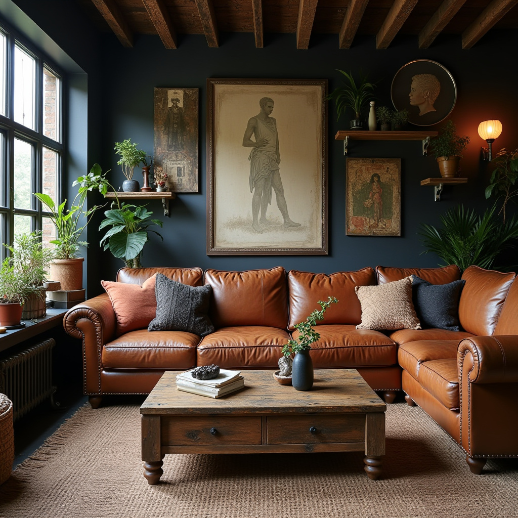 Dark Rustic Living Room 24