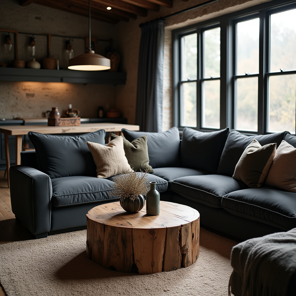 Dark Rustic Living Room 29