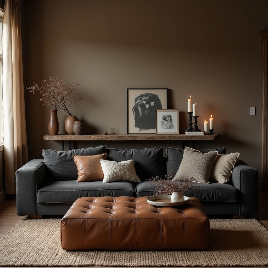 Dark Rustic Living Room 9