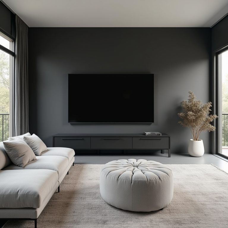 Dark Tv Wall Living Room 1