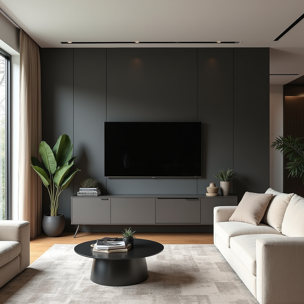 Dark Tv Wall Living Room 13