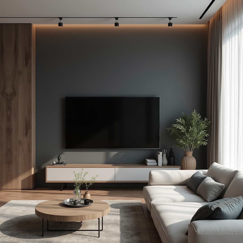 Dark Tv Wall Living Room 17