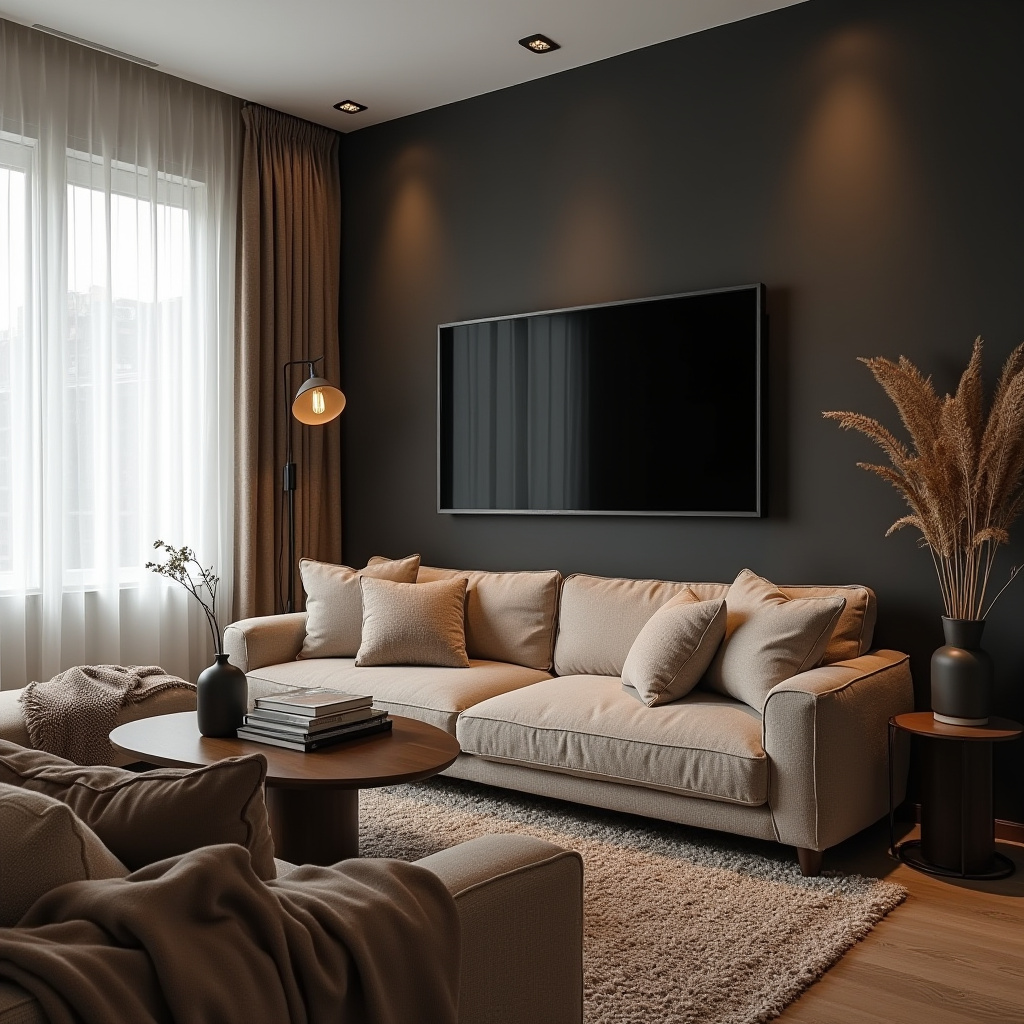 Dark Tv Wall Living Room 18