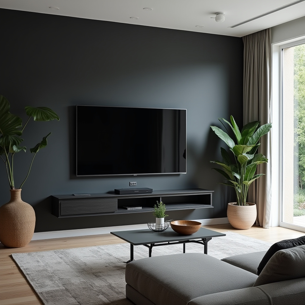 Dark Tv Wall Living Room 20