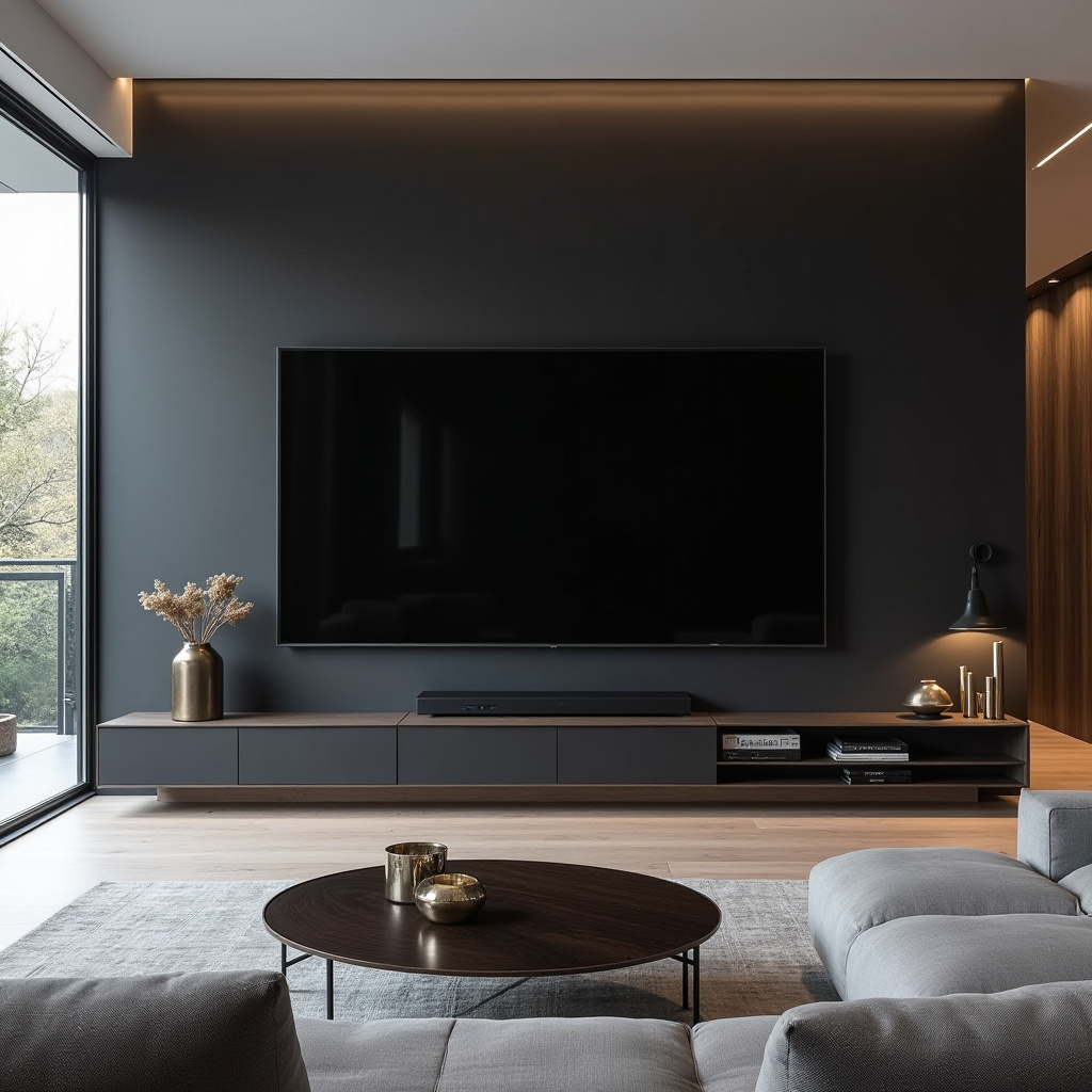 Dark Tv Wall Living Room 23