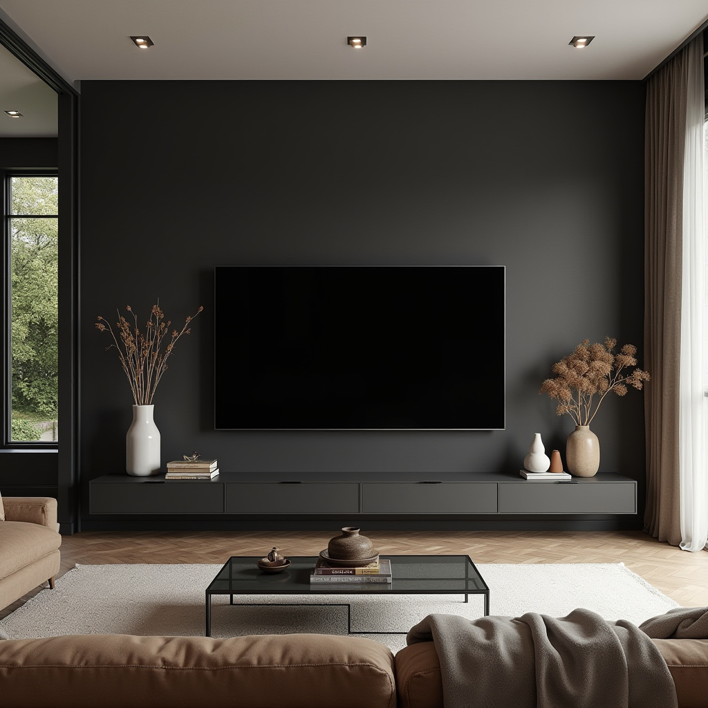 Dark Tv Wall Living Room 25