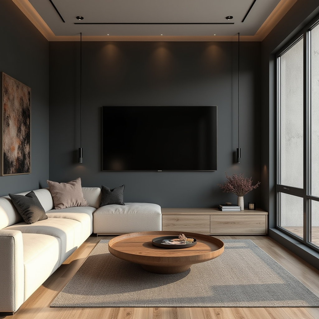 Dark Tv Wall Living Room 26