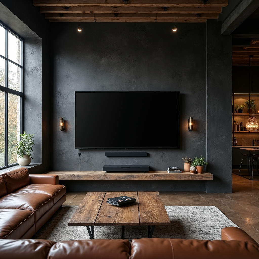 Dark Tv Wall Living Room 27