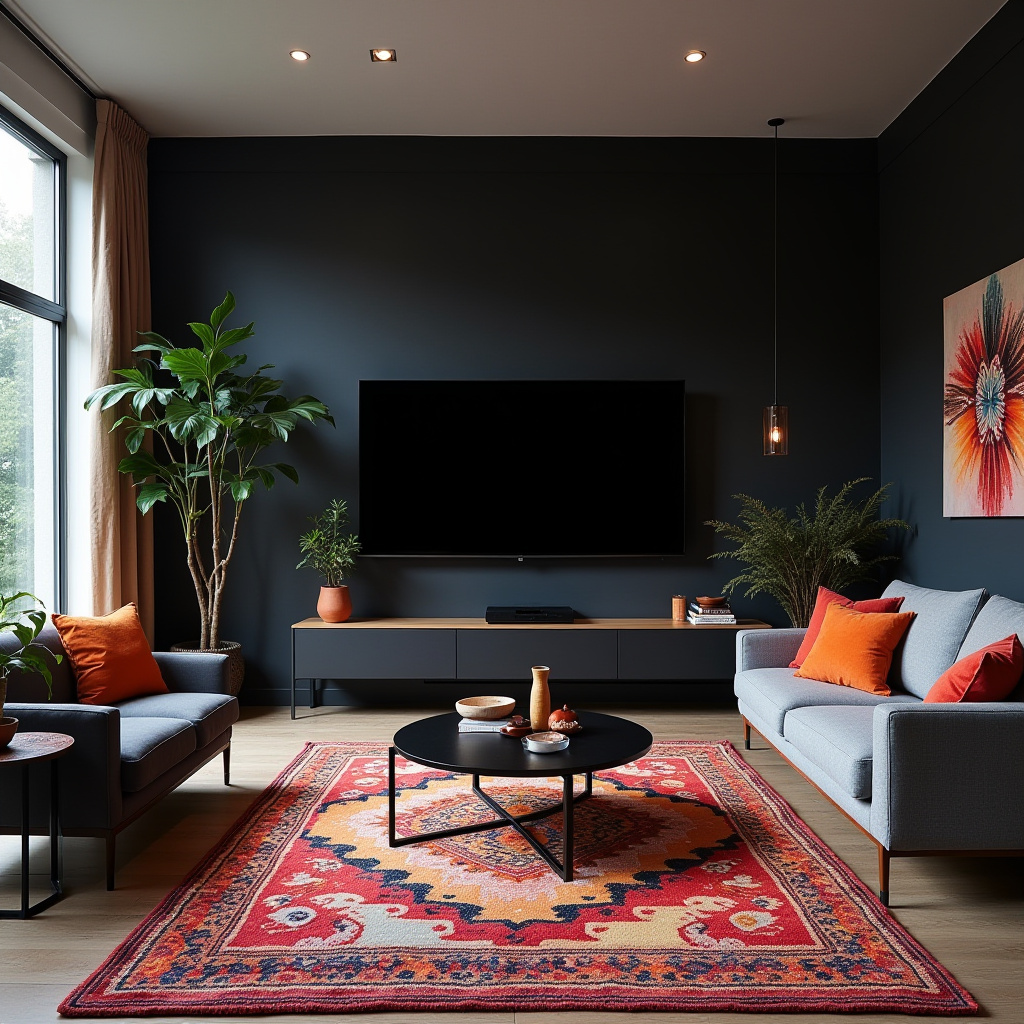 Dark Tv Wall Living Room 9