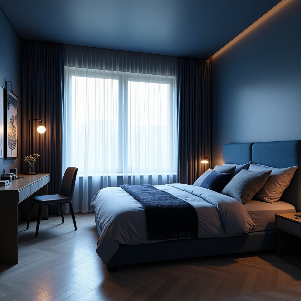 Deep Blue Bedroom 30