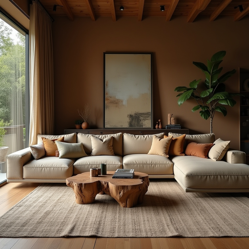 Earthy Modern Living Room 17