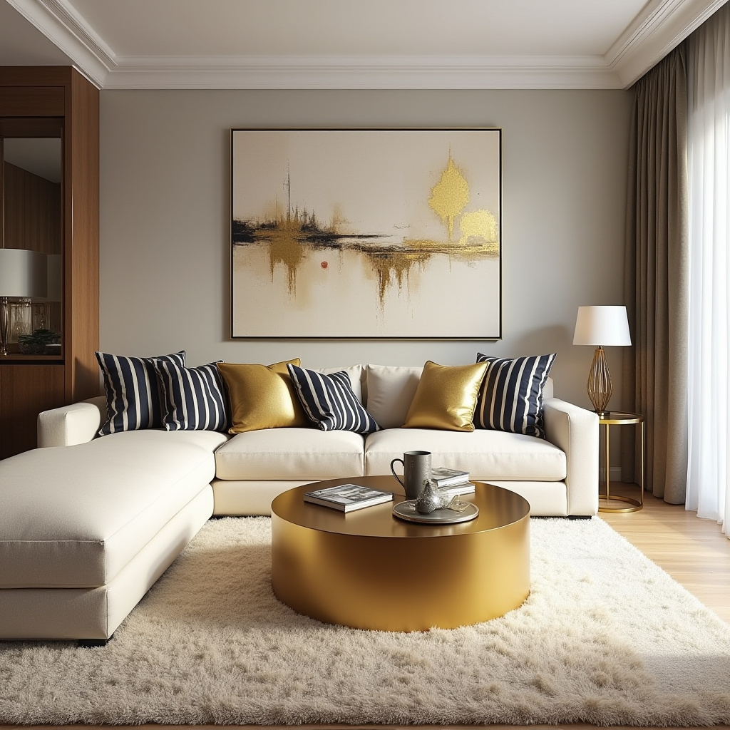 Gold Accents Living Room 14