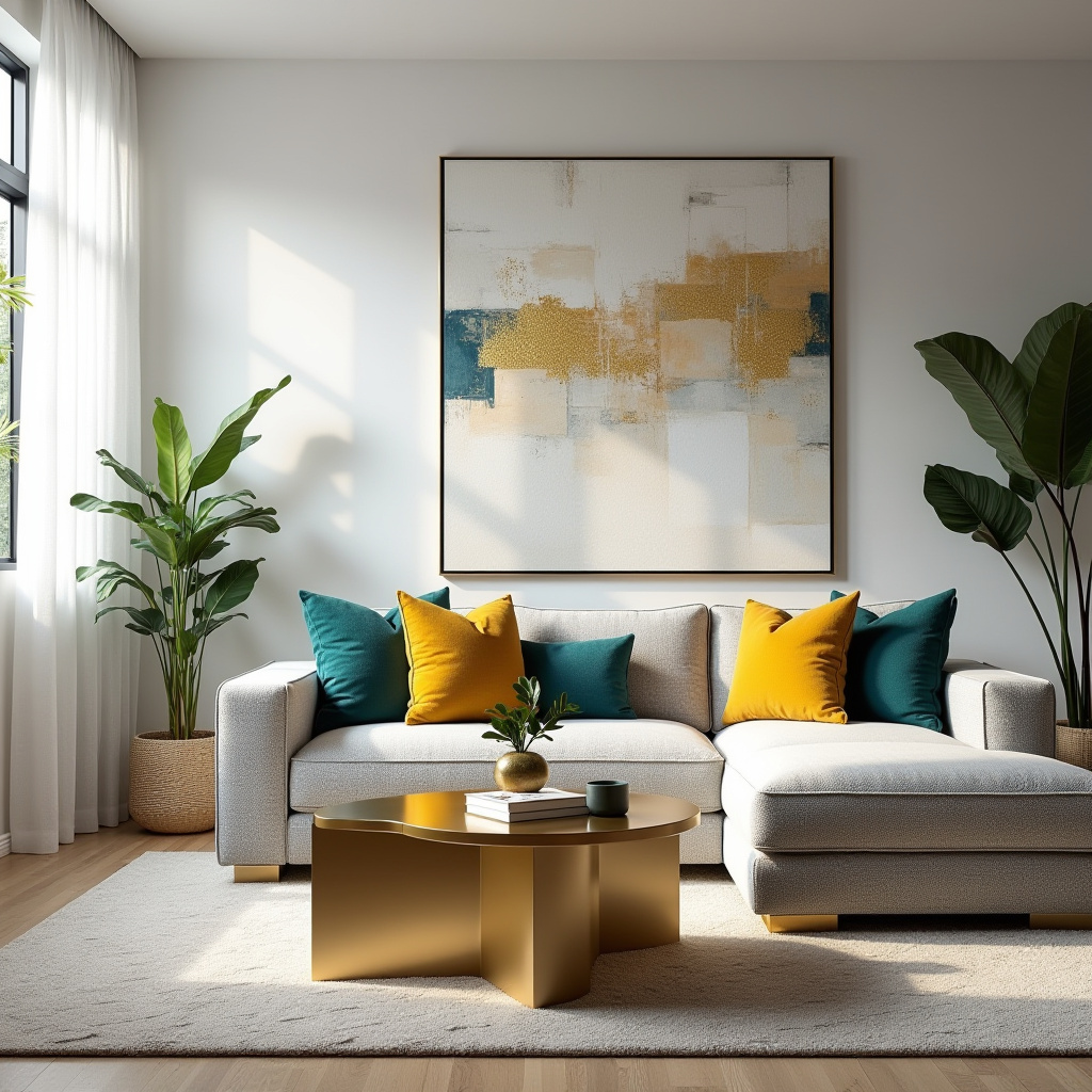 Gold Accents Living Room 19