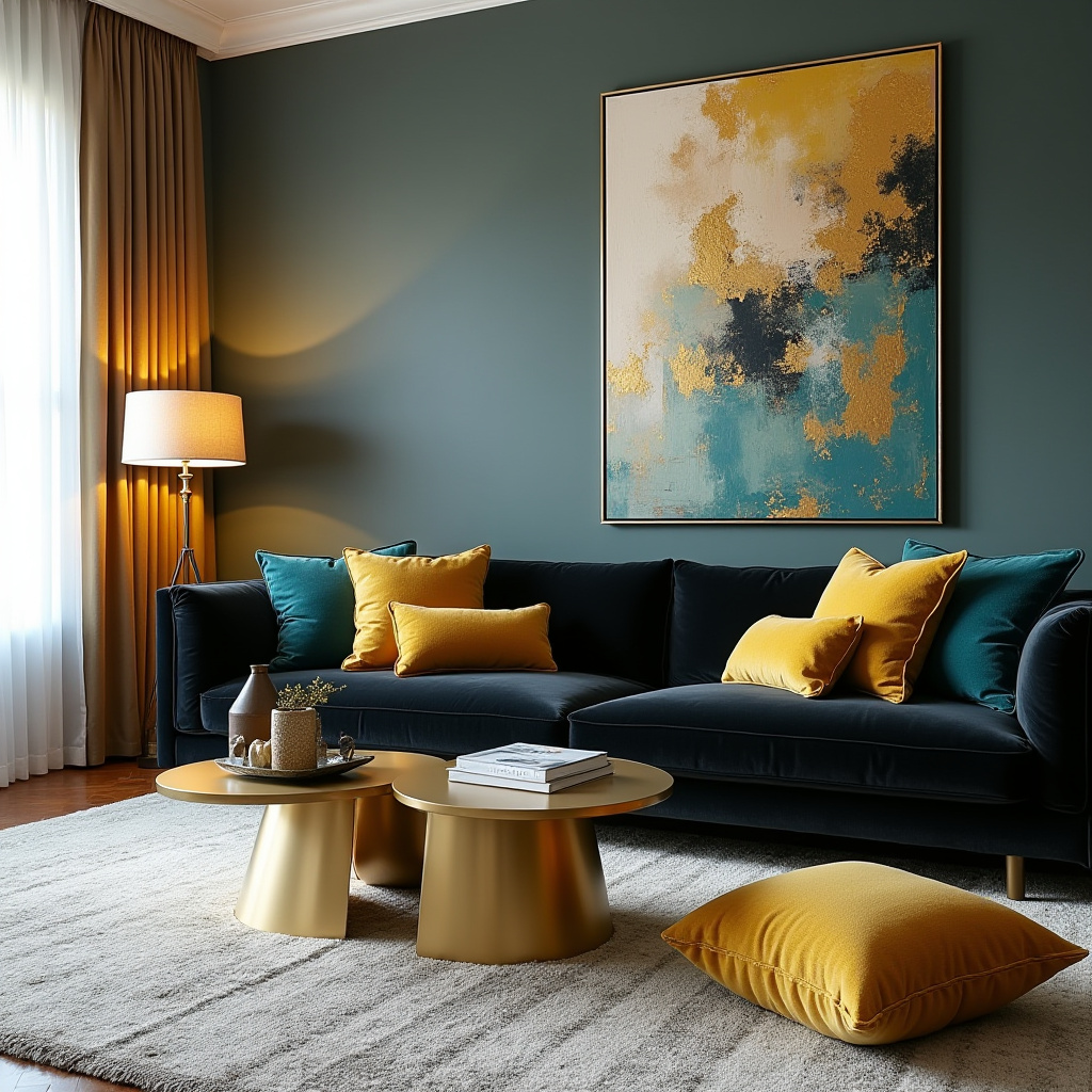 Gold Accents Living Room 28
