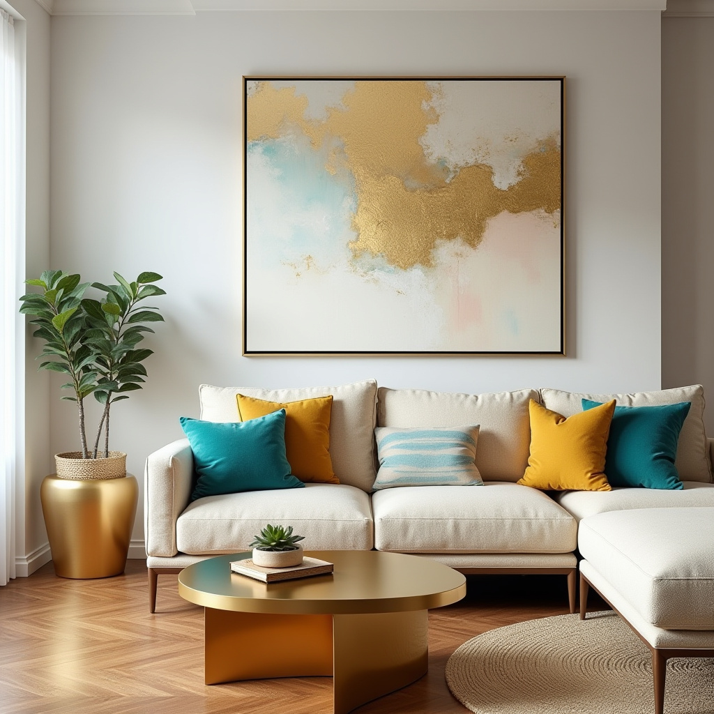 Gold Accents Living Room 9