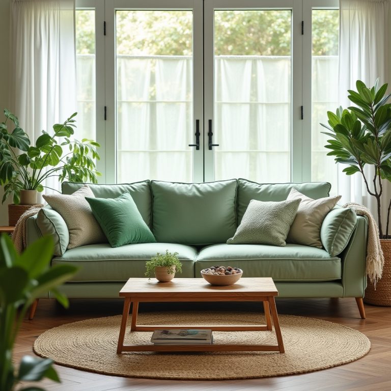 Green Living Room Decor 1