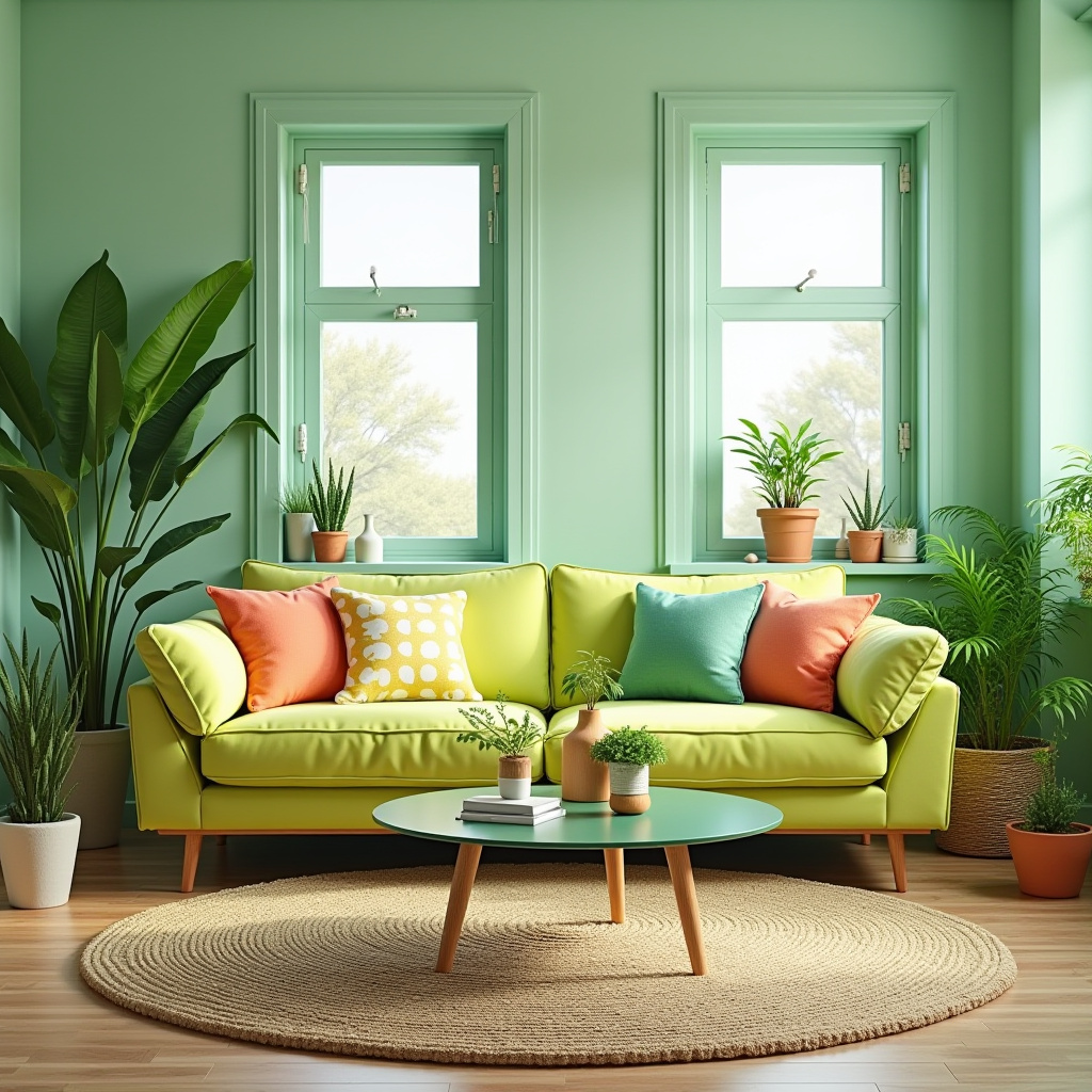Green Living Room Decor 14
