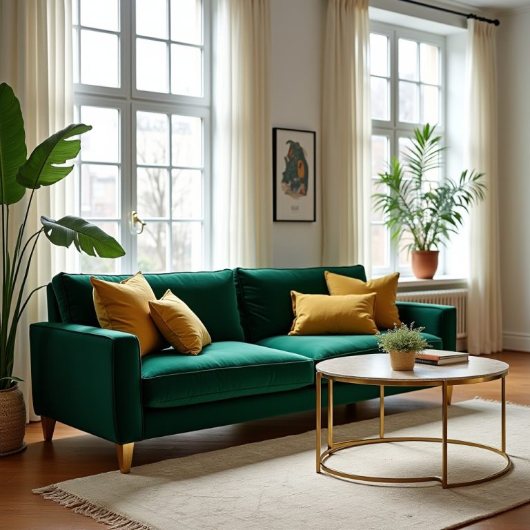 Green And Gold Living Room 1