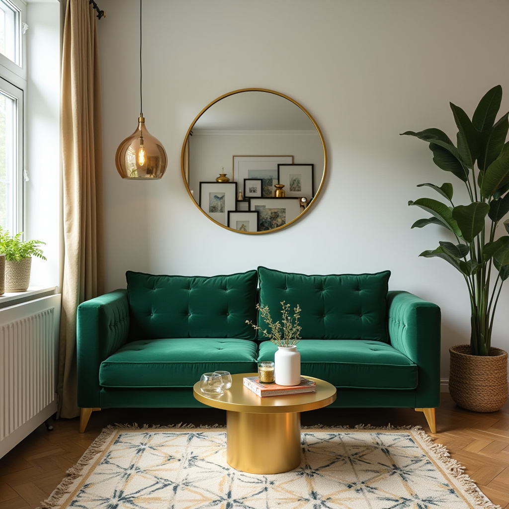 Green And Gold Living Room 11
