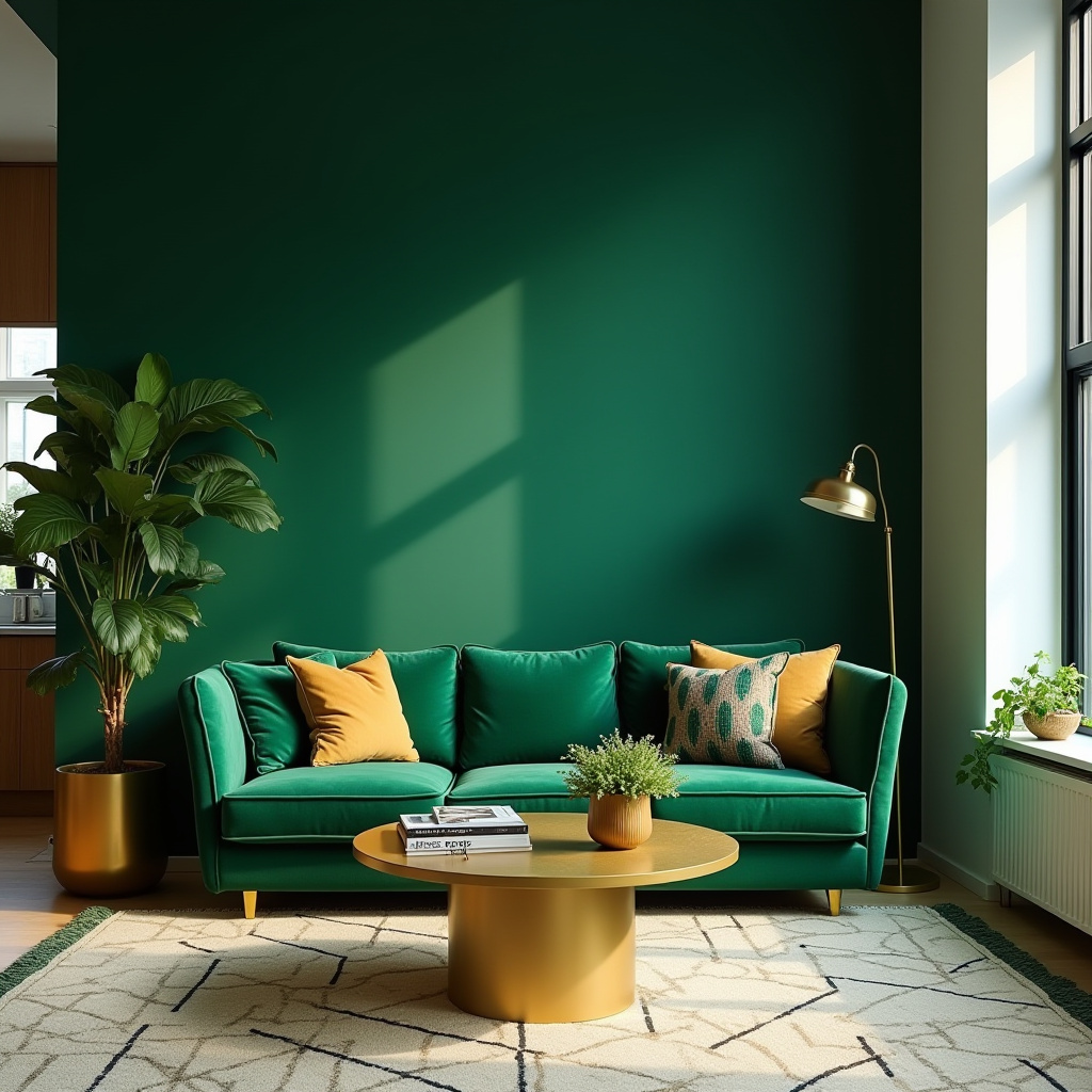 Green And Gold Living Room 17
