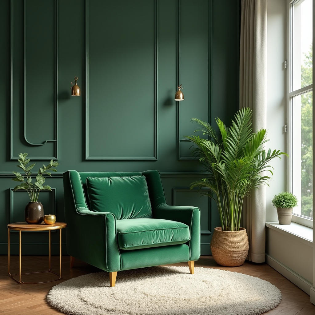 Green And Gold Living Room 19