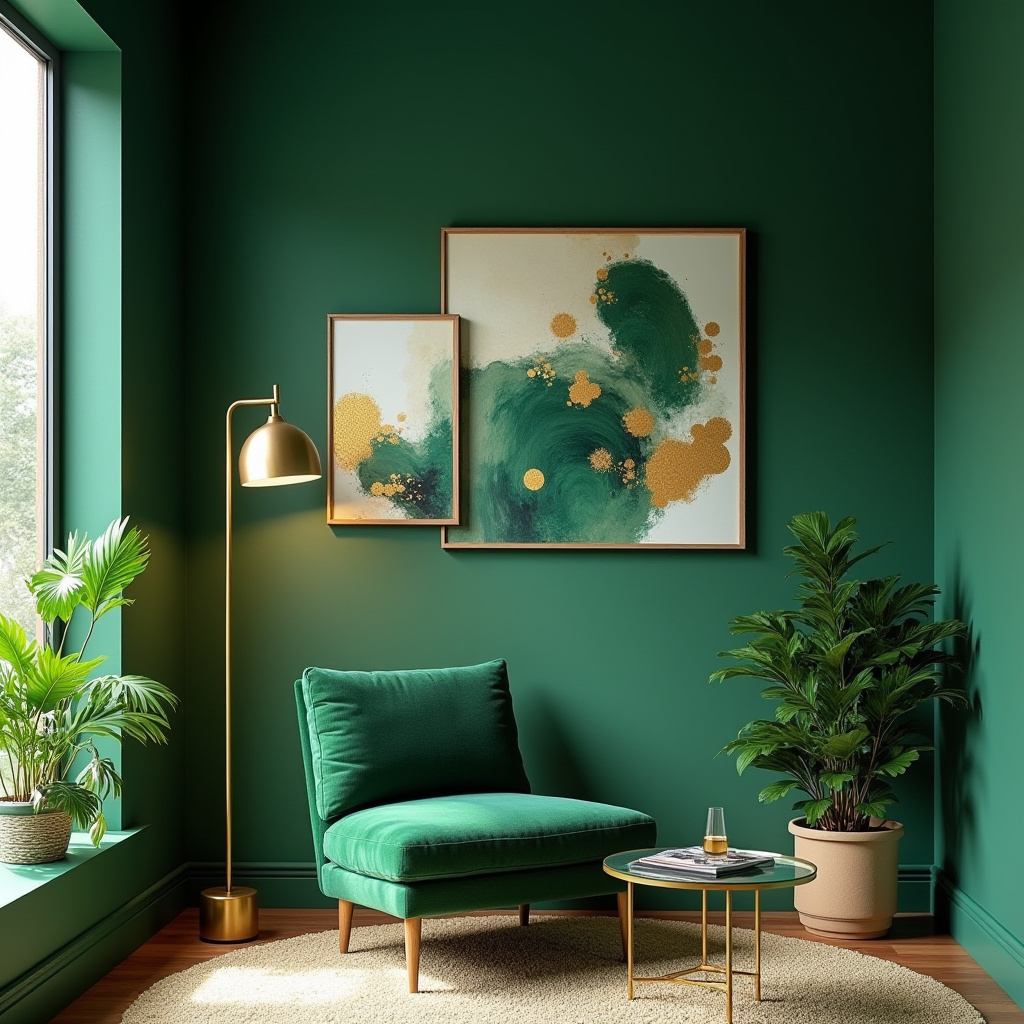 Green And Gold Living Room 2