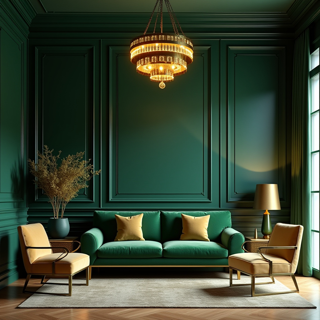 Green And Gold Living Room 22