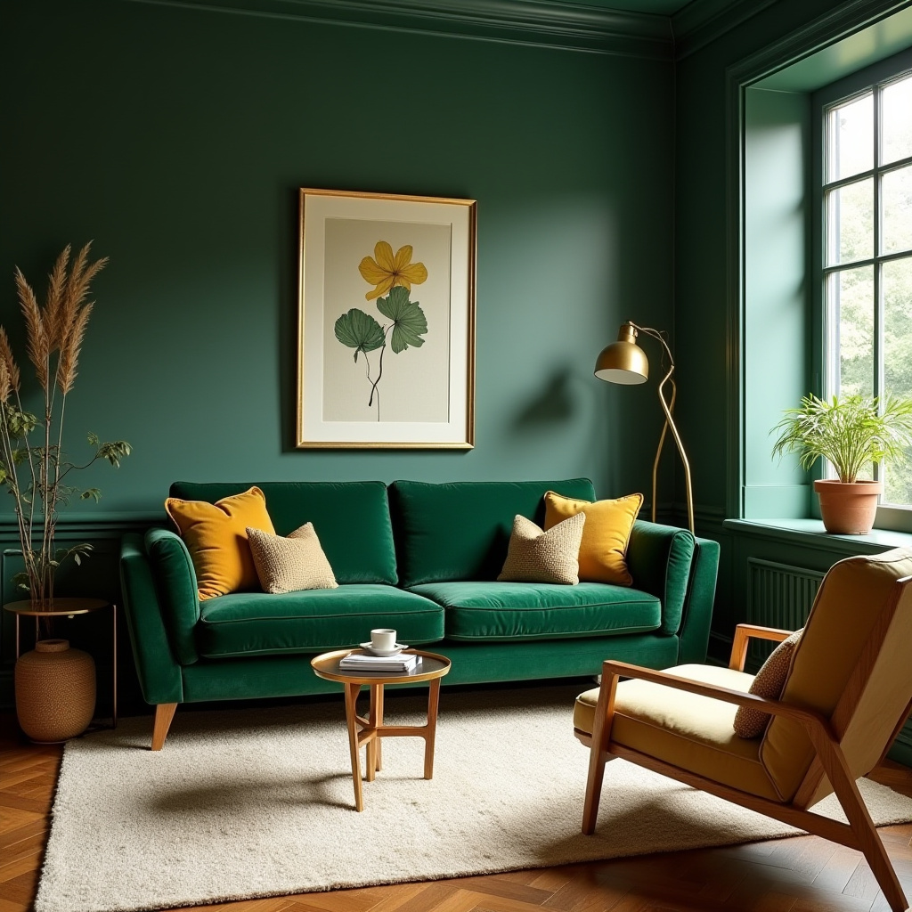 Green And Gold Living Room 24