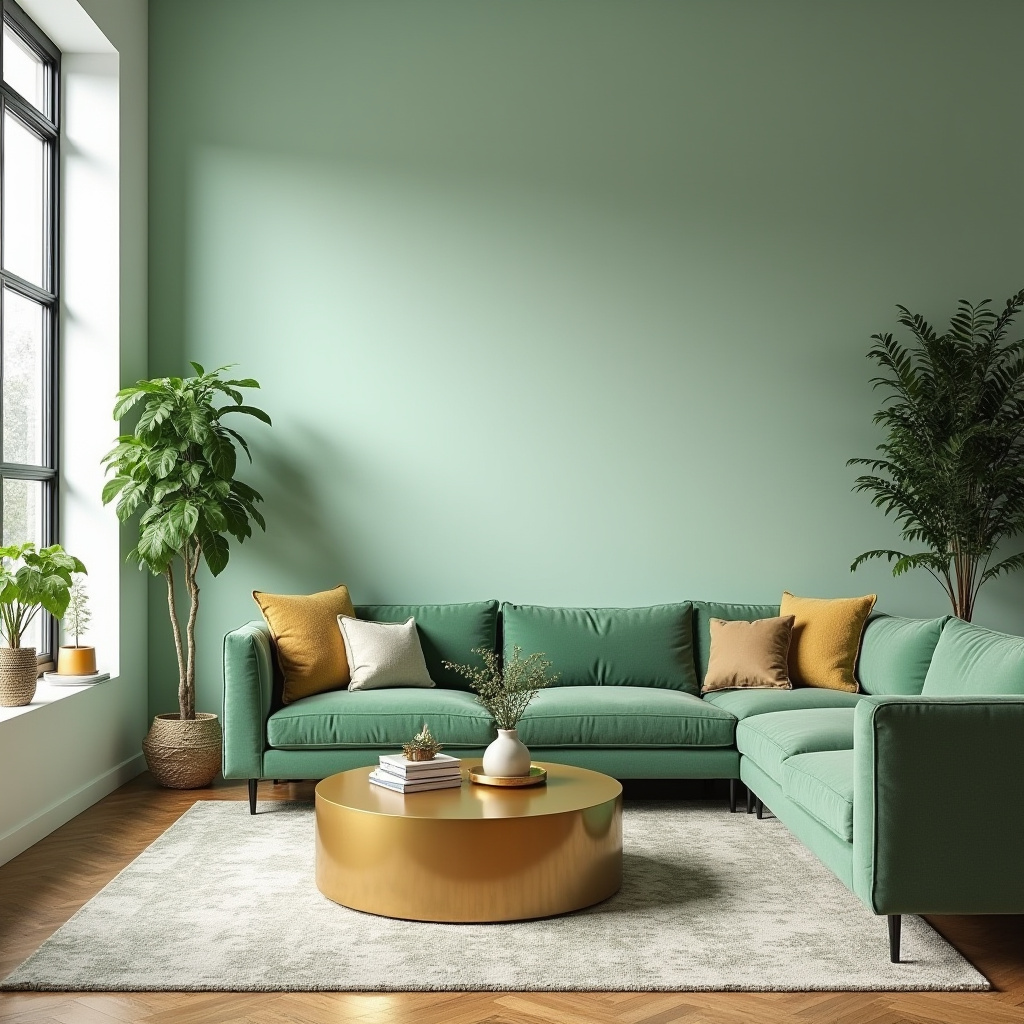 Green And Gold Living Room 25