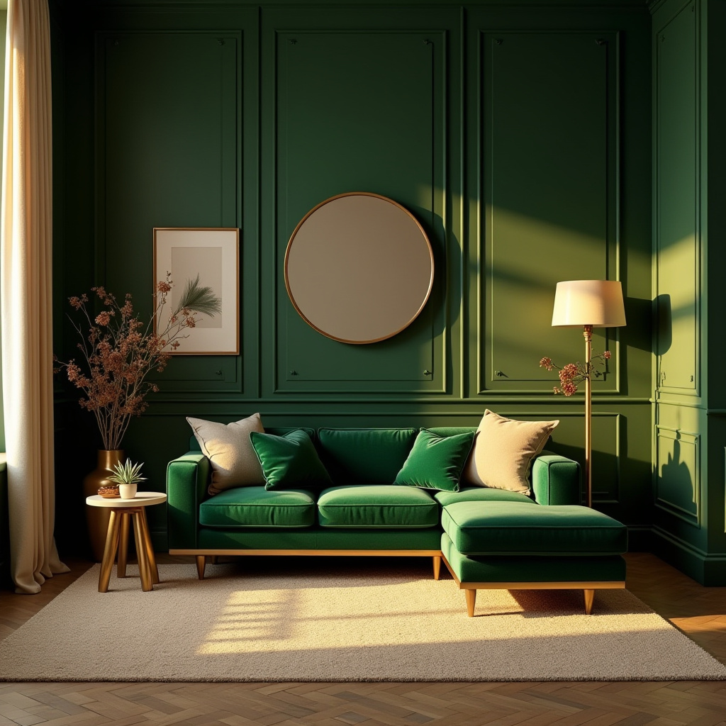 Green And Gold Living Room 3