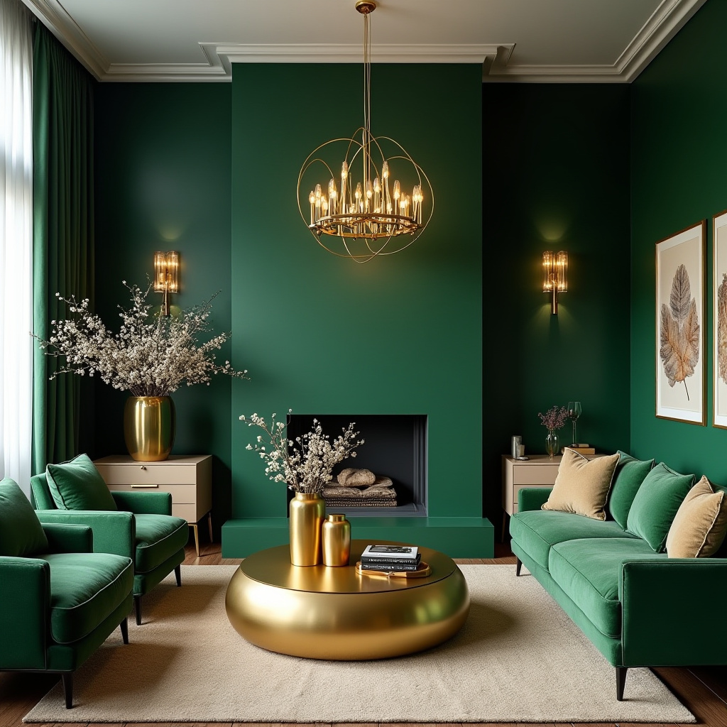 Green And Gold Living Room 4