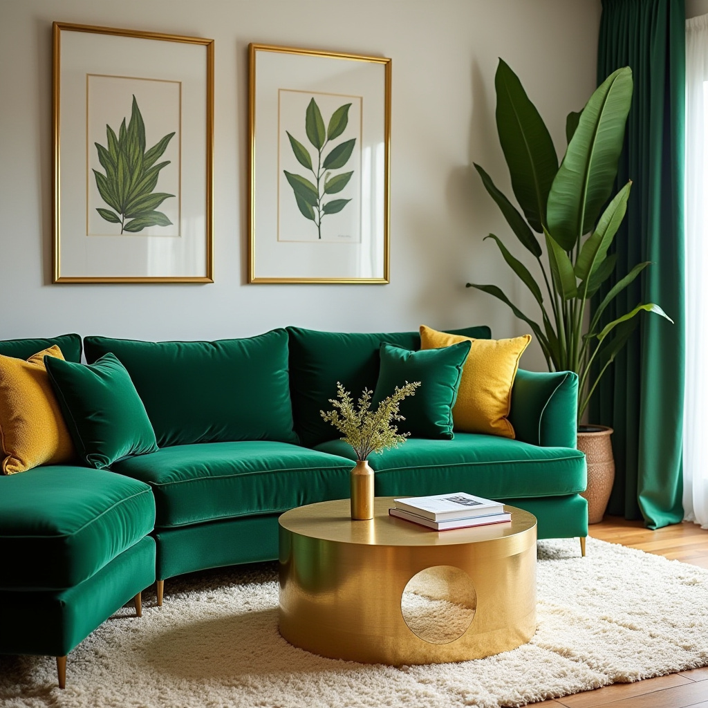Green And Gold Living Room 5