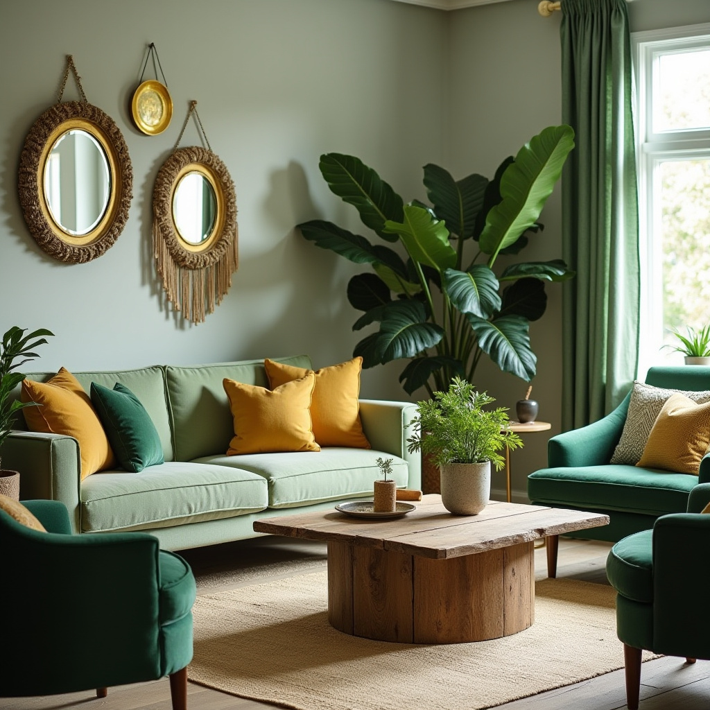 Green And Gold Living Room 6
