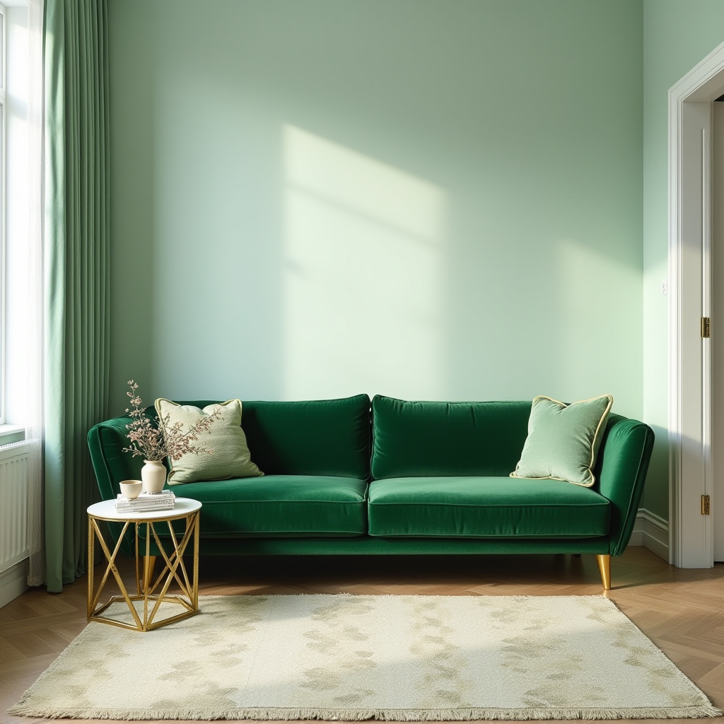 Green And Gold Living Room 7