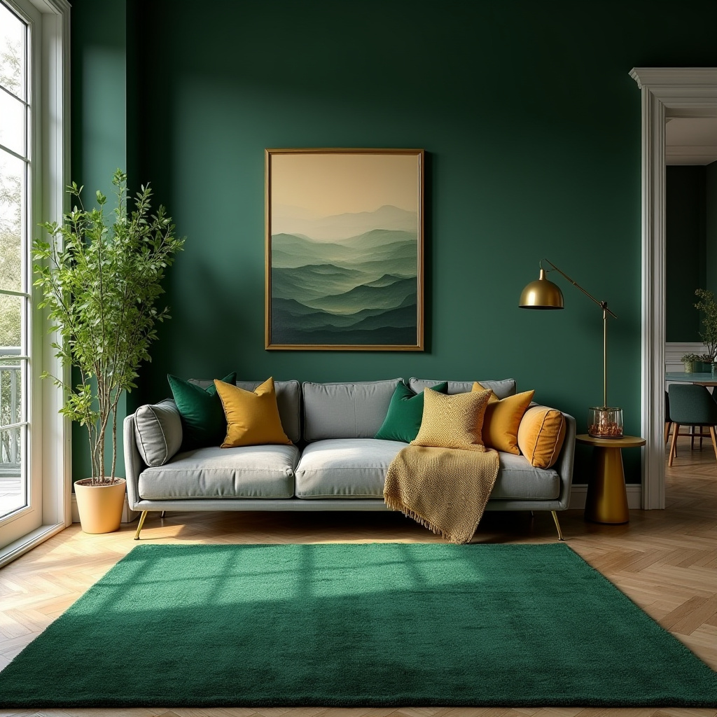 Green And Gold Living Room 8