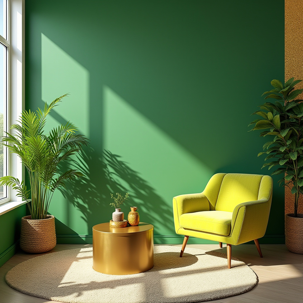 Green And Gold Living Room 9