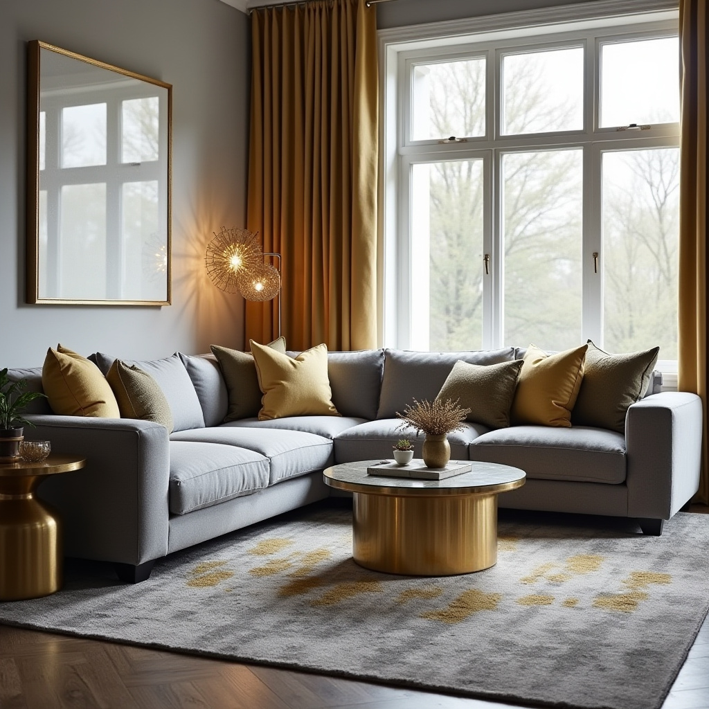 Grey And Gold Living Room 1