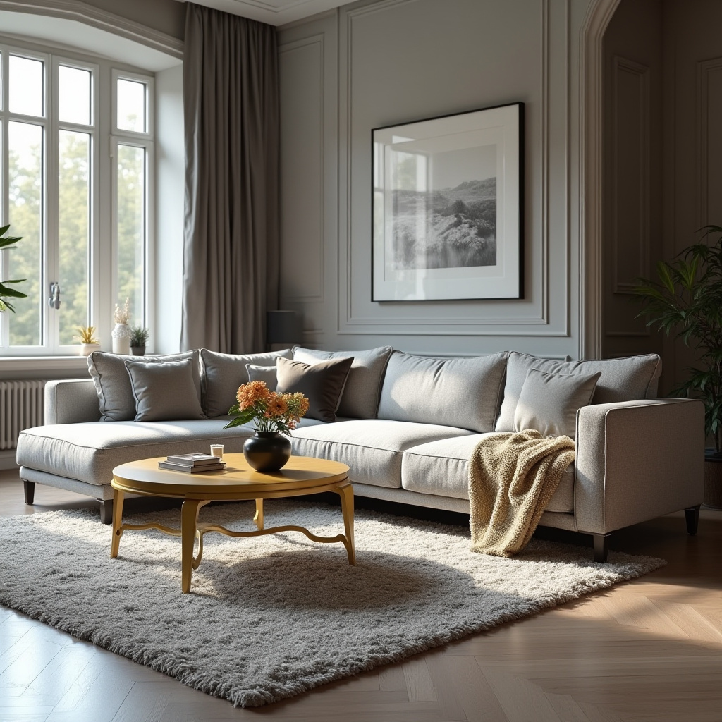 Grey And Gold Living Room 11