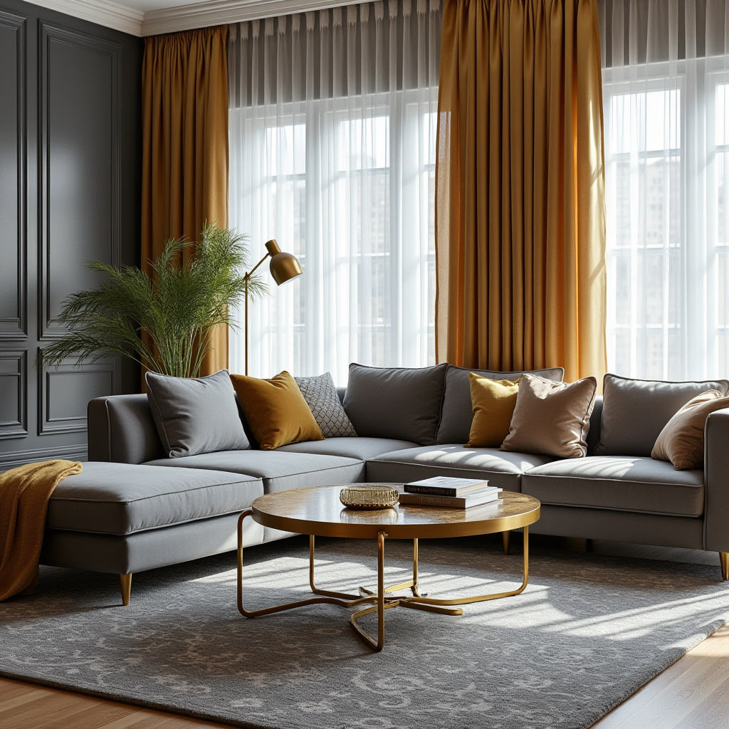 Grey And Gold Living Room 13