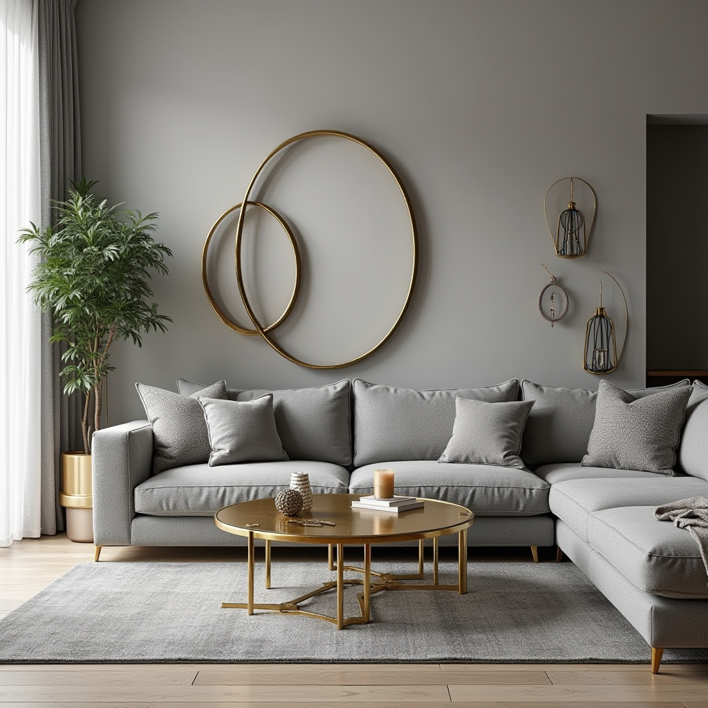 Grey And Gold Living Room 14