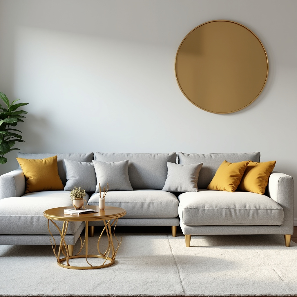 Grey And Gold Living Room 15