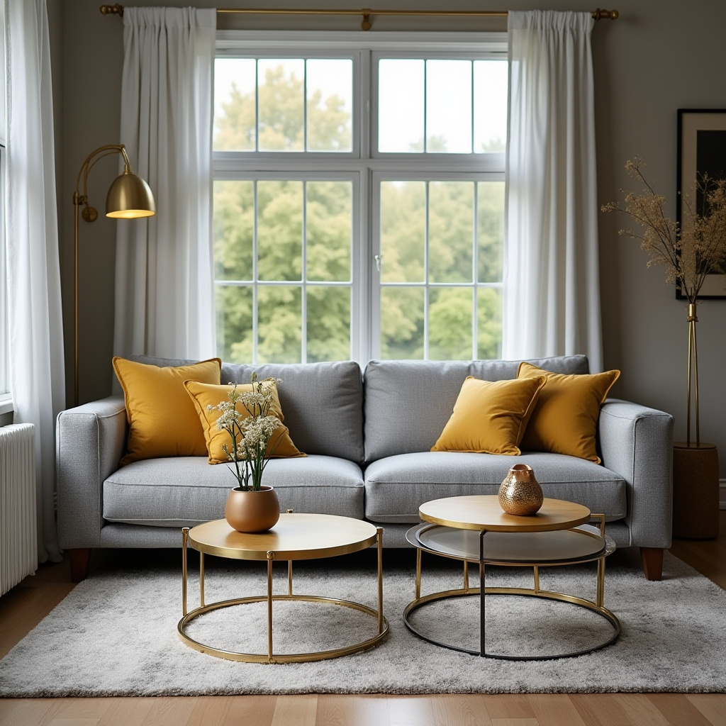 Grey And Gold Living Room 16
