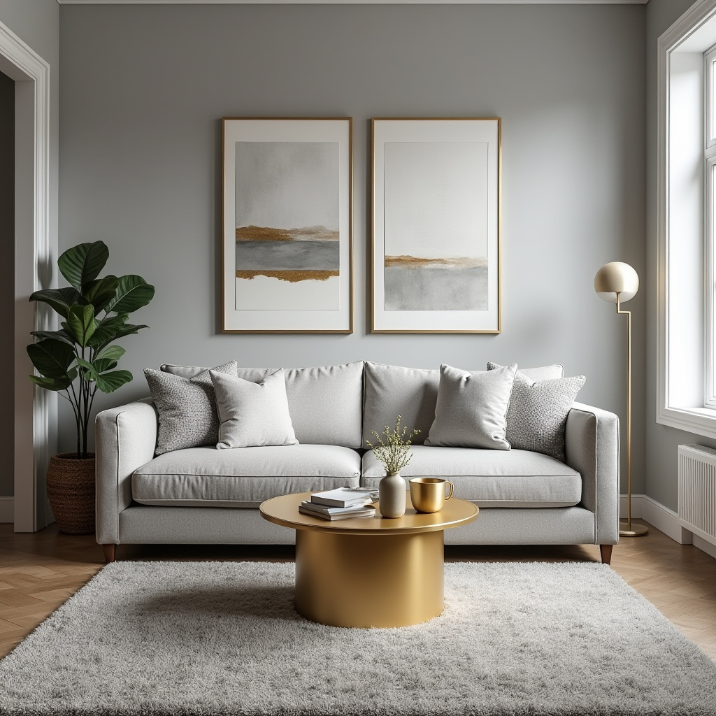 Grey And Gold Living Room 17
