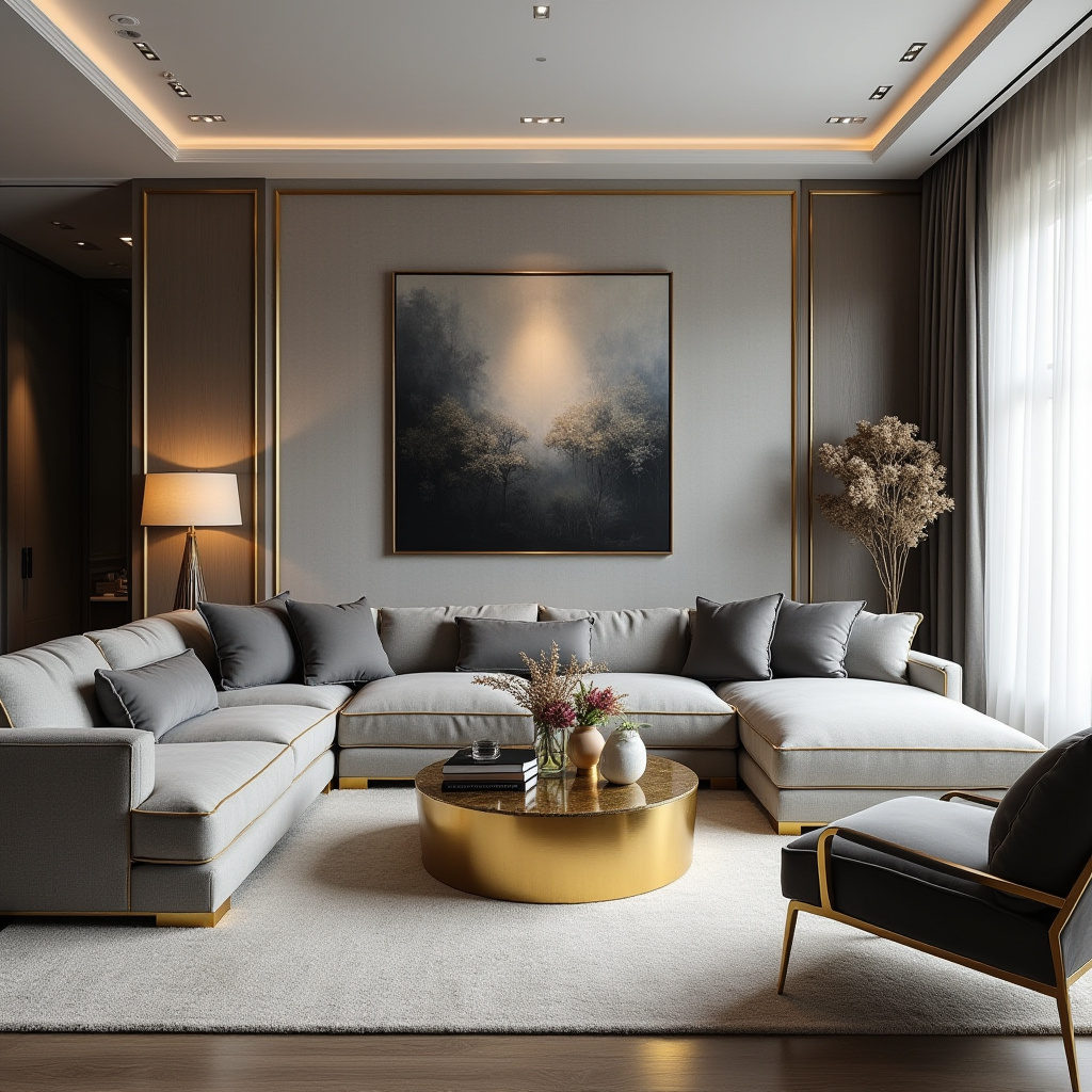 Grey And Gold Living Room 18