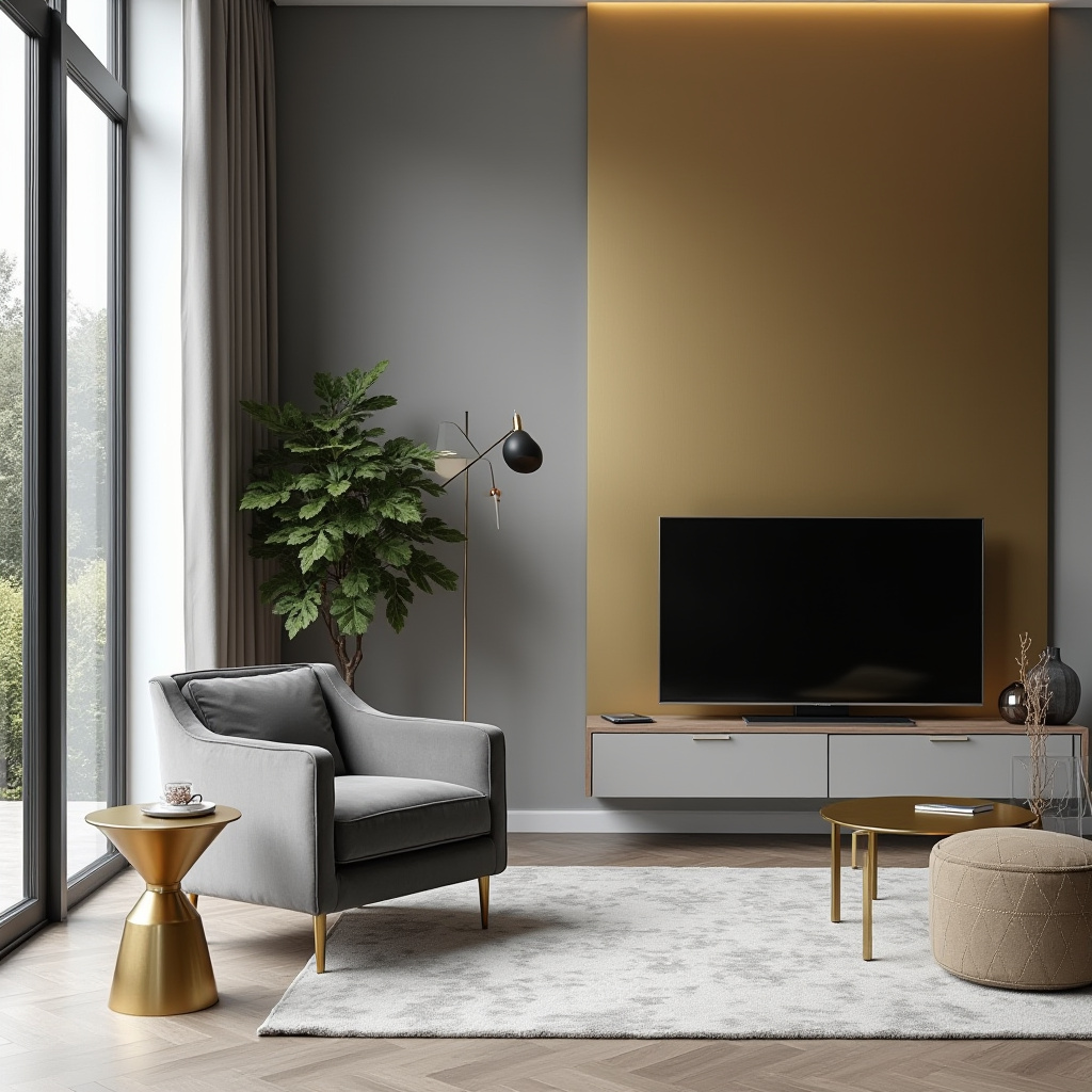 Grey And Gold Living Room 2