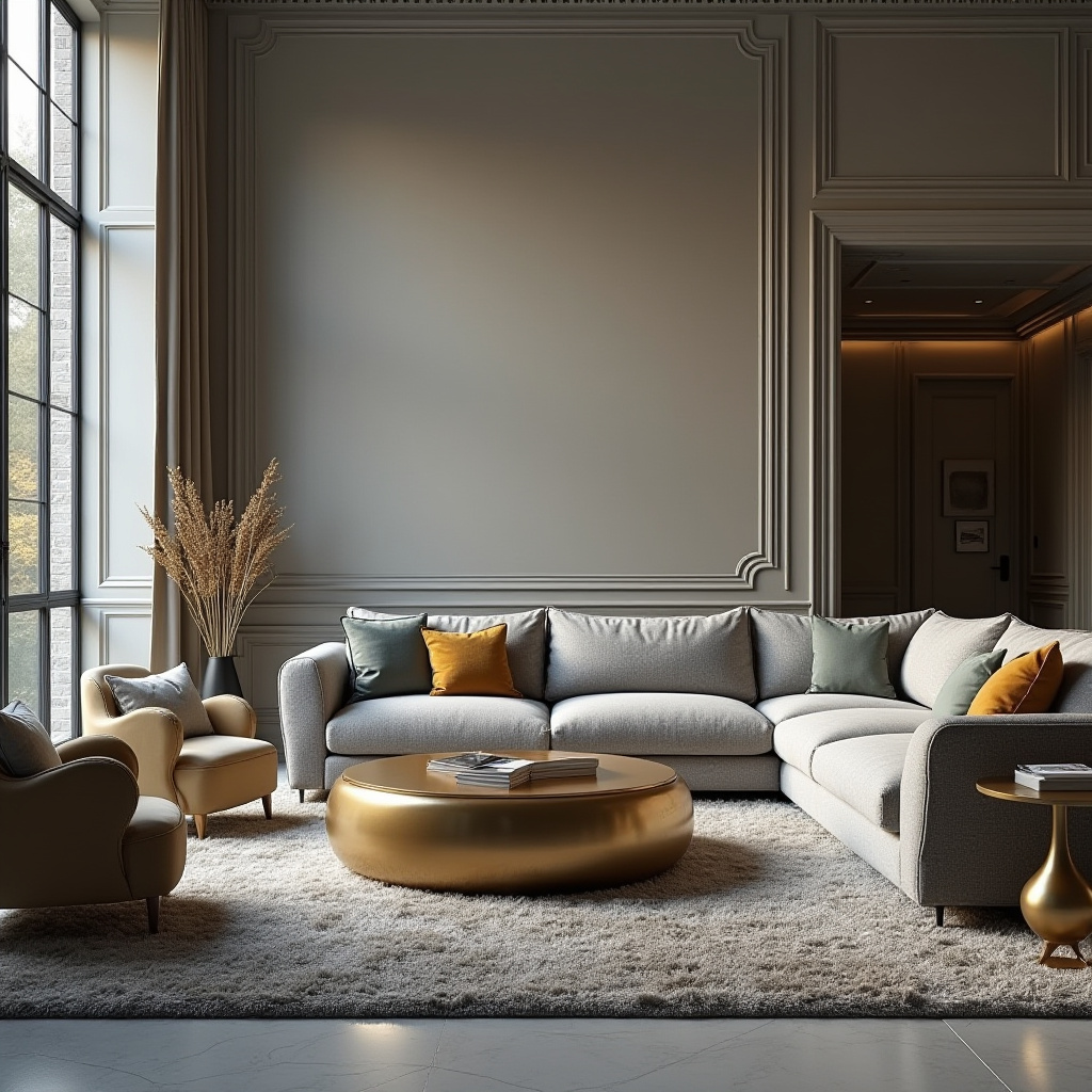 Grey And Gold Living Room 20