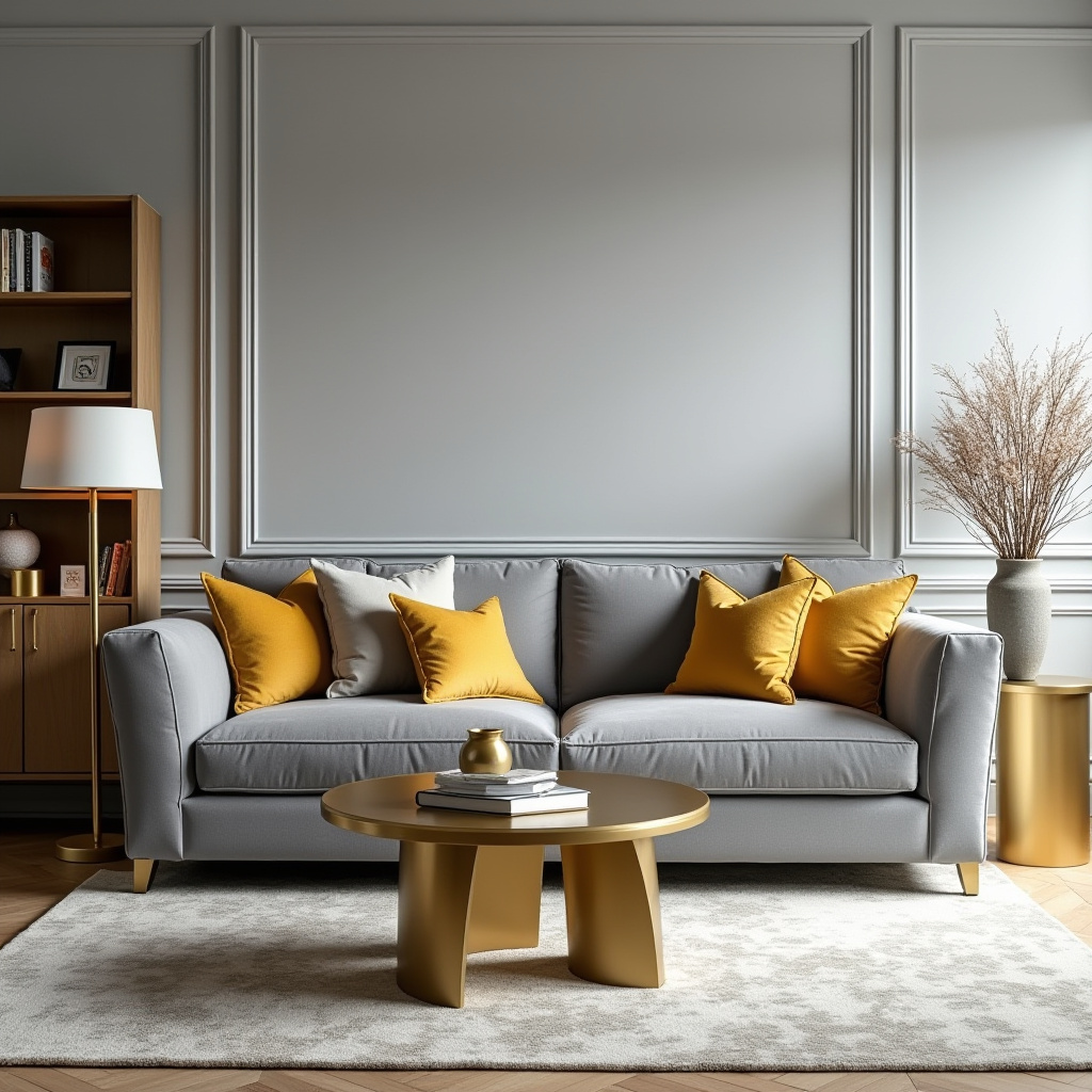 Grey And Gold Living Room 22