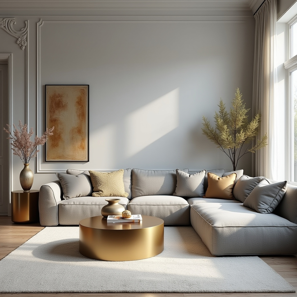 Grey And Gold Living Room 24
