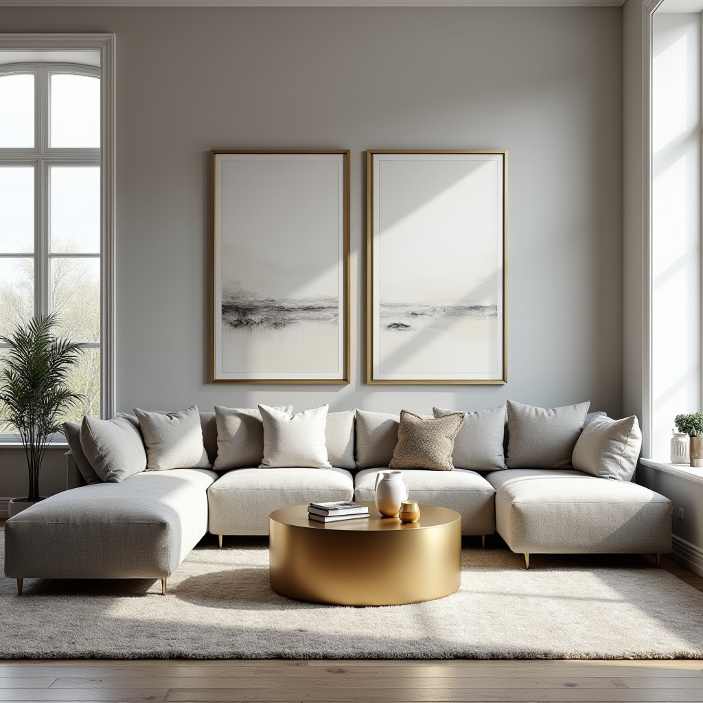 Grey And Gold Living Room 25